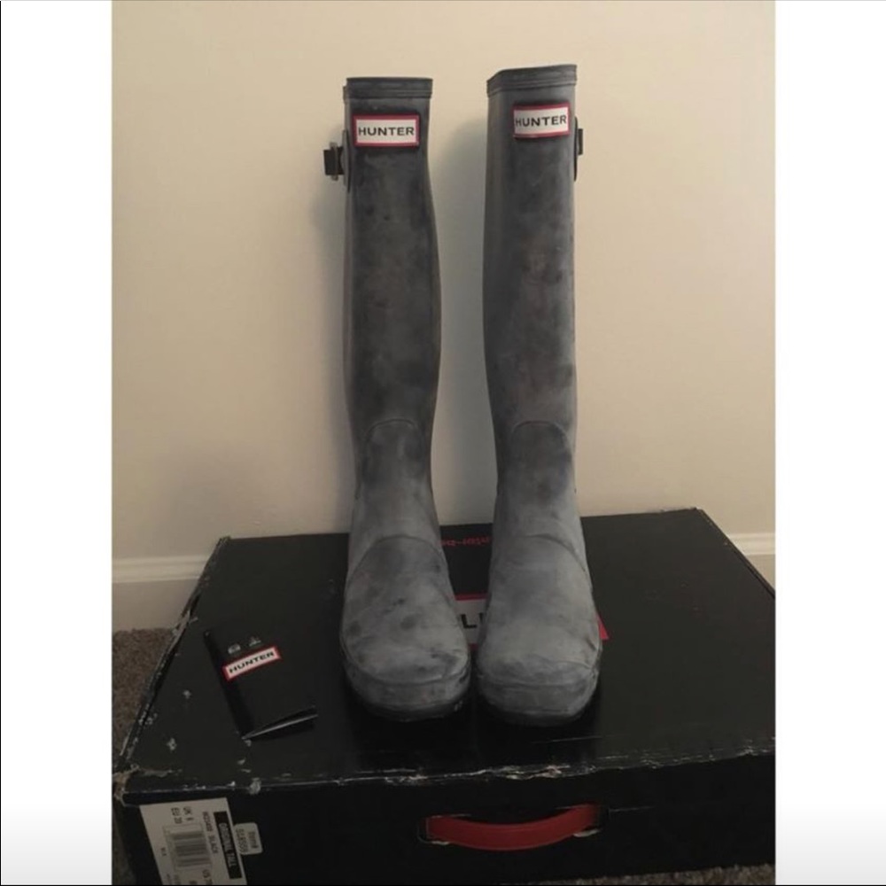 Tall Matte Black Hunter Boots - Picture 2 of 4